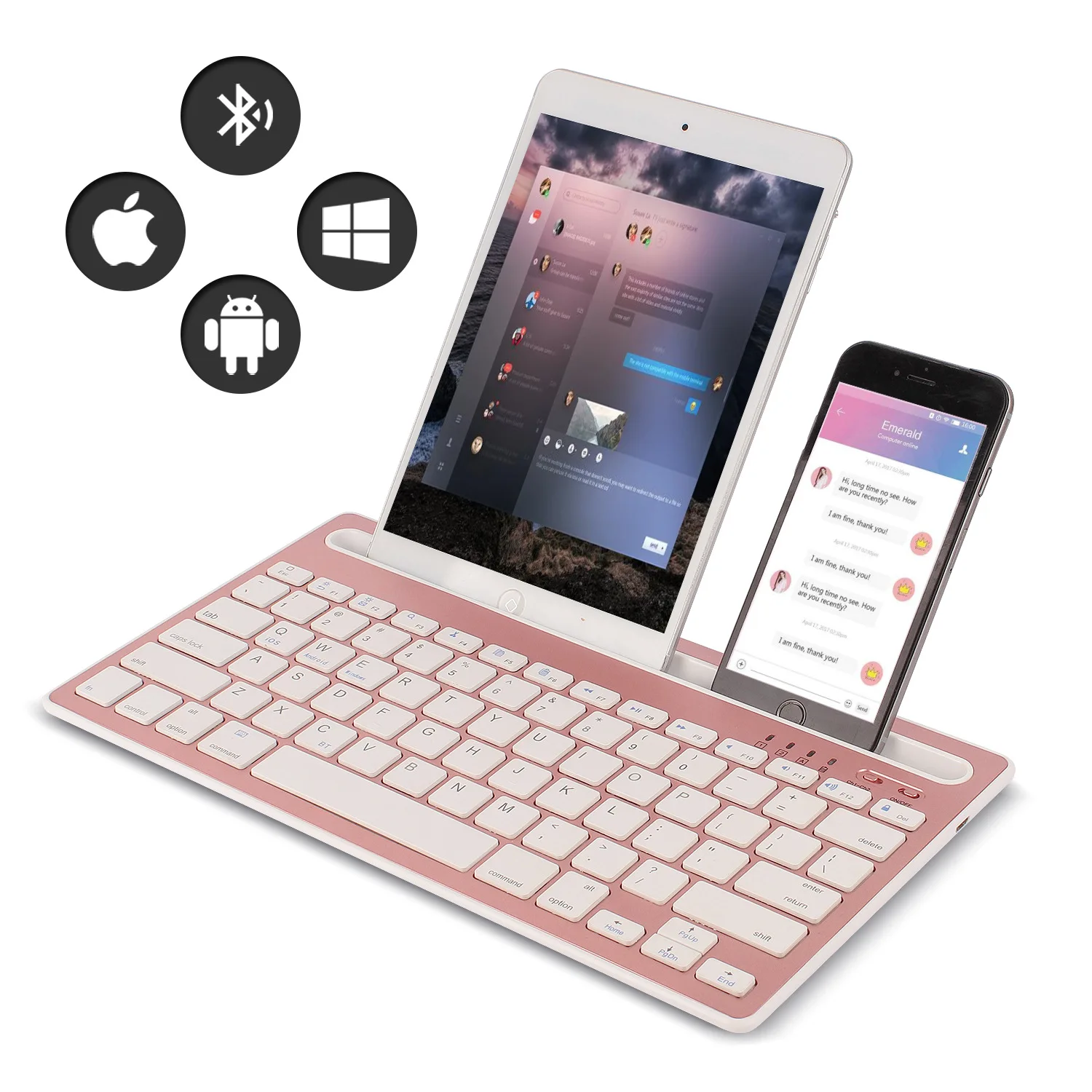Laptop Ergonomic Accessories - Bluetooth Keyboard Compatible with Android/iOS/Windows Systems