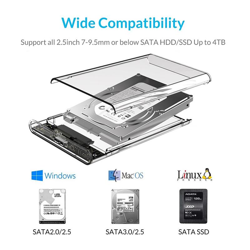 SATA to Type C Transparent 2.5 - Laptop External Accessories review and price