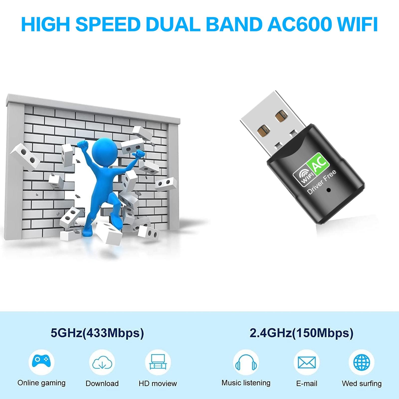 AC600 USB WiFi Adapter, Dual B - Laptop Ergonomic Accessories review and price